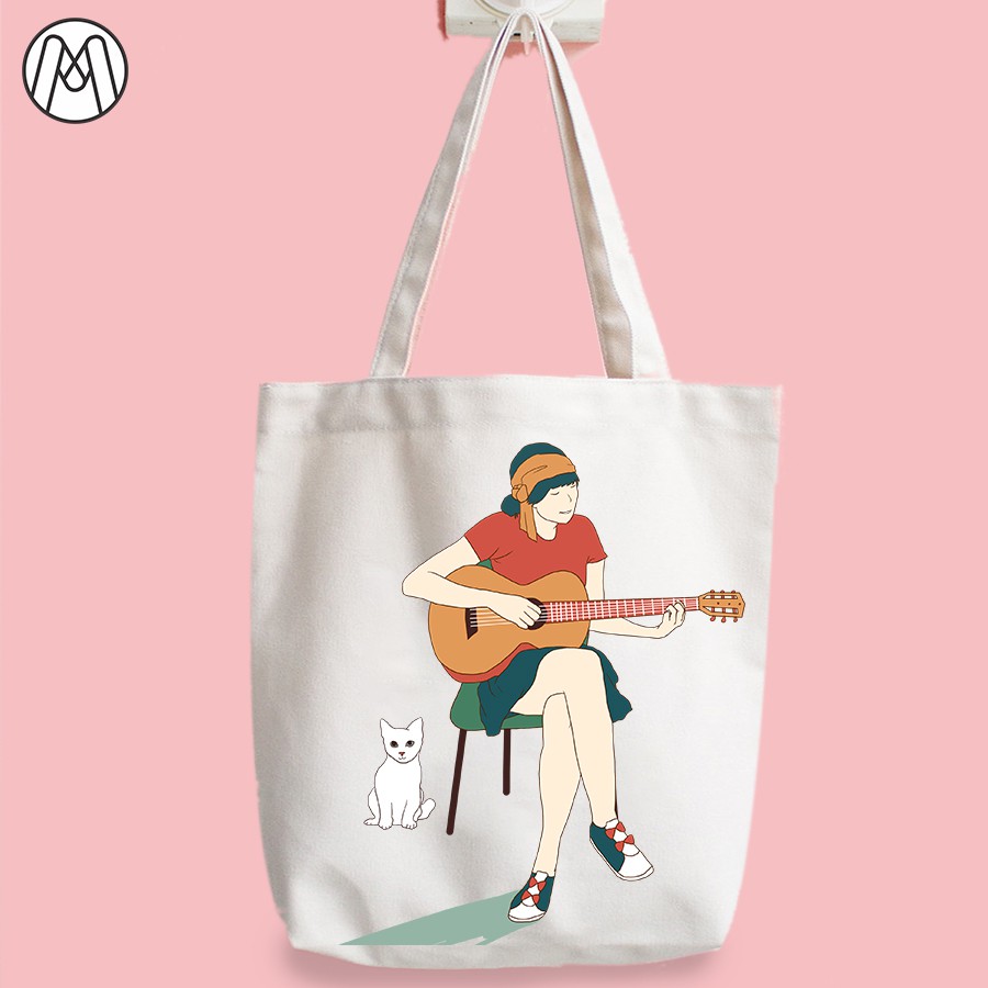 Miễn Ship Túi vải Canvas cao cấp Tote in hình theo yêu cầu chất vải mềm mịn dày dặn in nét đẹp không phai màu