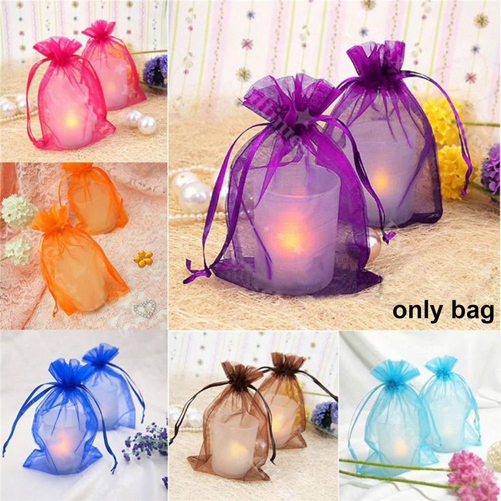 Bộ 50 túi lưới nhiều màu trong suốt đựng trang sức/quà tặng 9*12cm