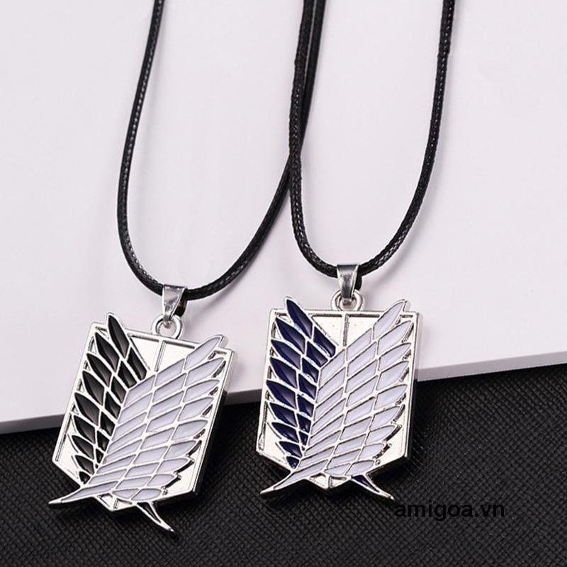 ✨✨vòng cổ Mặt Hình Đôi Cánh Levi Mikasa Ackerman Trong Attack On Titan