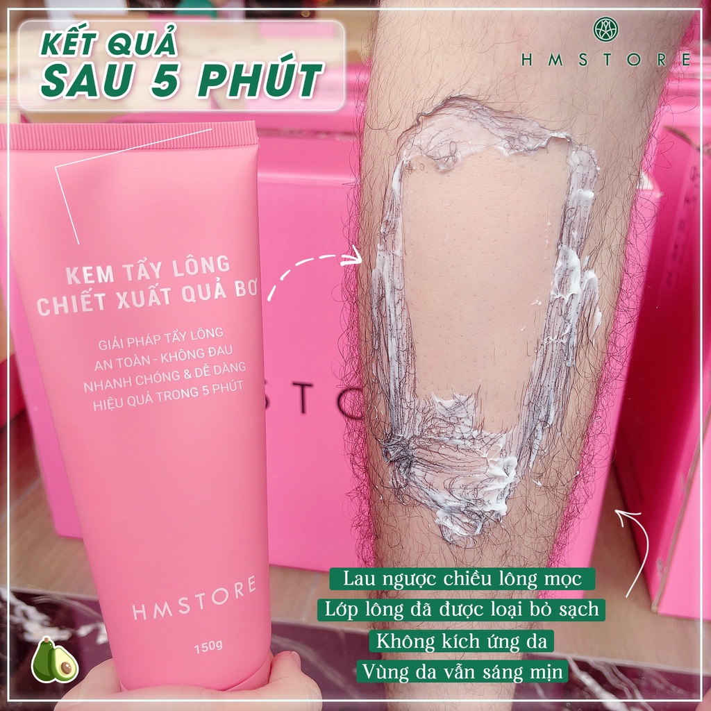 KEM TẨY LÔNG CHIẾT XUẤT QUẢ BƠ HM STORE TẶNG KÈM 1 SERUM TRIỆT LÔNG VĨNH VIỄN