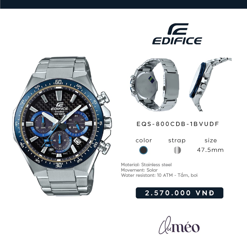 Đồng hồ nam CASIO Edifice EQS-800CDB-1BVUDF BH 1 năm