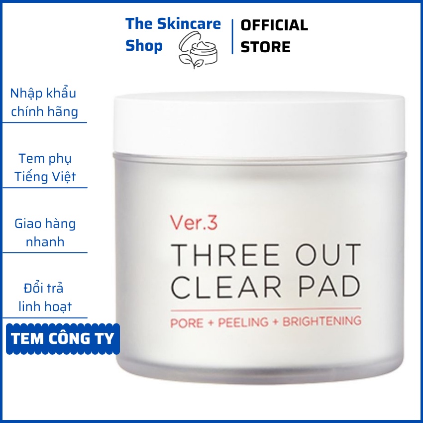 Bông tẩy tế bào chết GoodnDoc Three Out Clear Pad Ver.3 hộp 60 miếng - The Skincare Shop