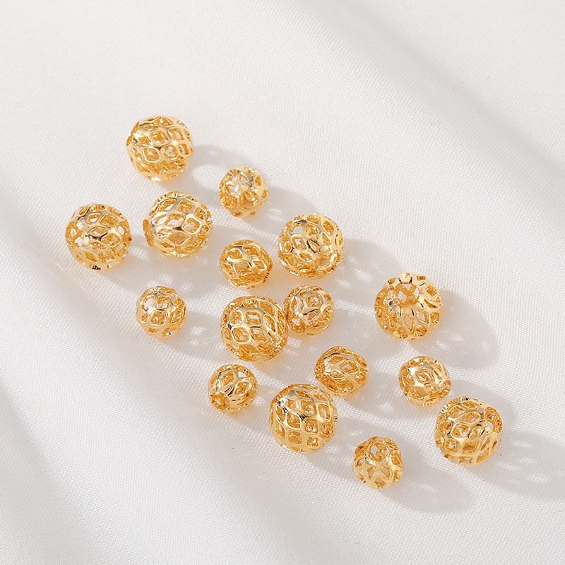 Hạt Xâu Trang Sức Bằng Đồng 14K Màu Vàng Kim Cương diy