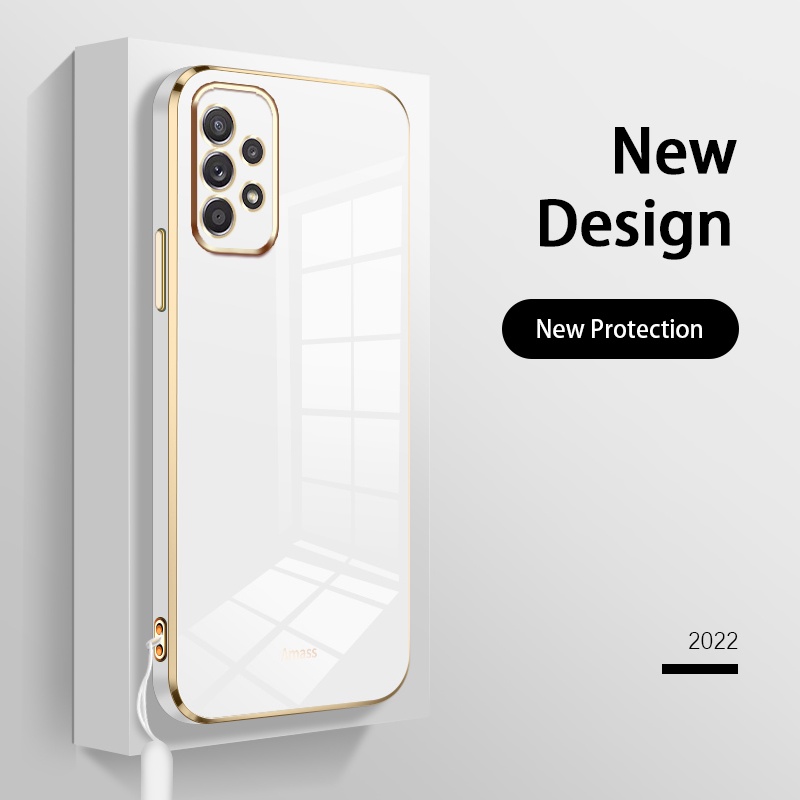 Ốp Điện Thoại Silicon Mạ Điện Hình Camera Có Dây Đeo Cho Samsung Galaxy A52S 5G A52 A72 A32 A82 4G 5G