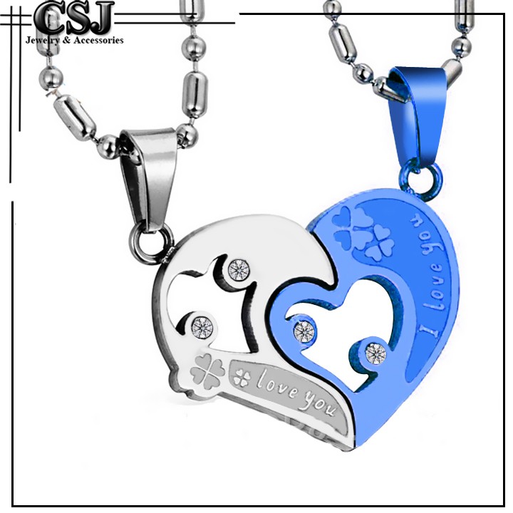 VÒNG CỔ , DÂY CHUYỀN CẶP INOX TRÁI TIM MC166 - siêu đẹp, chuẩn thời trang