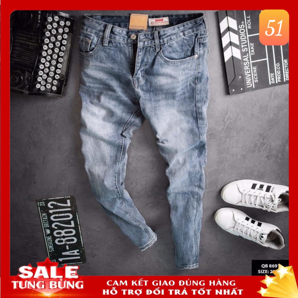 Quần jean nam rách gối đen trơn chất jeans bò cao cấp co dãn 4 chiều đẹp from dáng skinny quần rin mới đẹp Q1