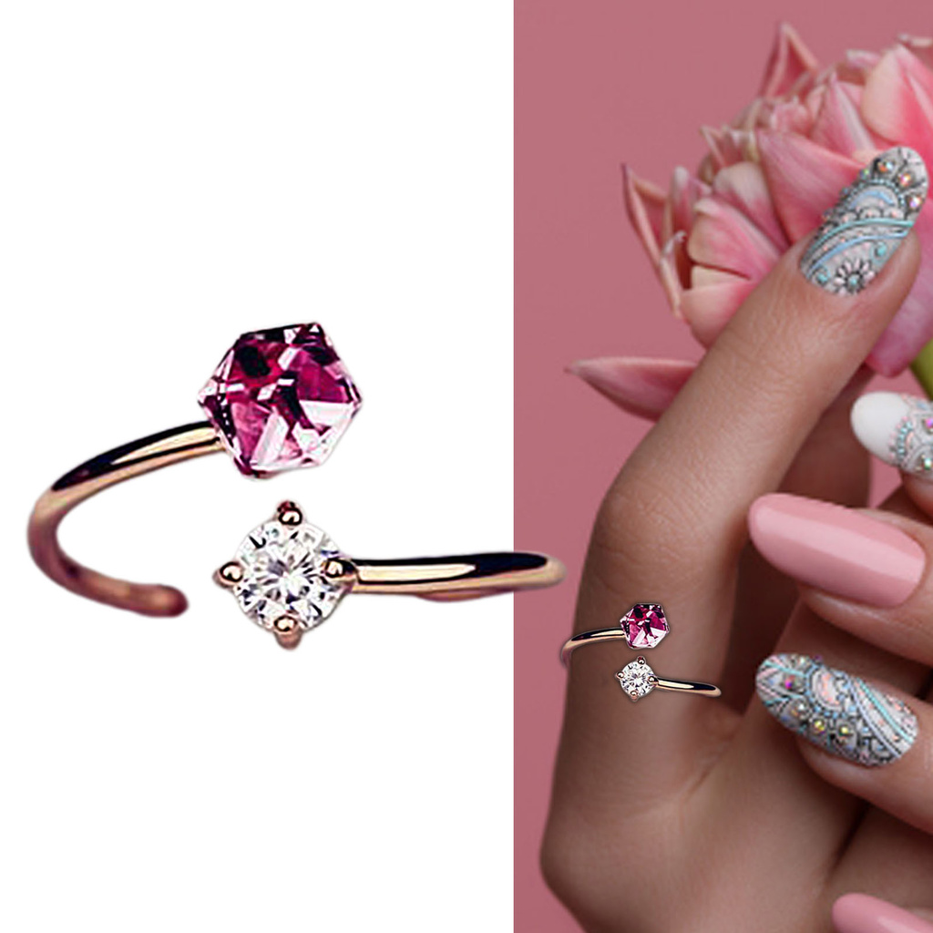 Nhẫn hở đính đá nhân tạo nhiều màu sắc thời trang cho nữ | BigBuy360 - bigbuy360.vn