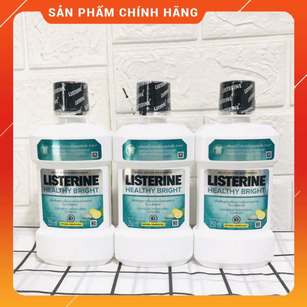 Nước súc miệng Listerine Healthy Bright  trắng sáng 250ml