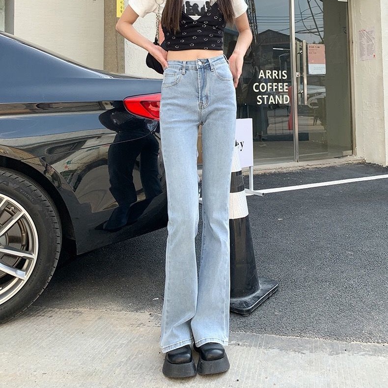 Quần Jean Lưng Cao Plus Size Đơn Giản Theo Phong Cách Retro Hàn Quốc Dành Cho Nữ