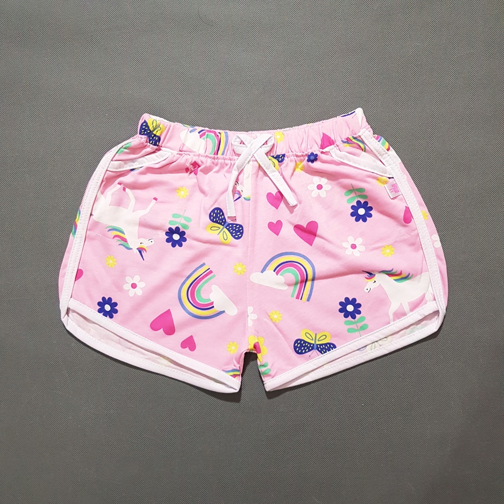 Quần short cotton bé gái in pony mát mẻ mùa hè bé 26-45kg