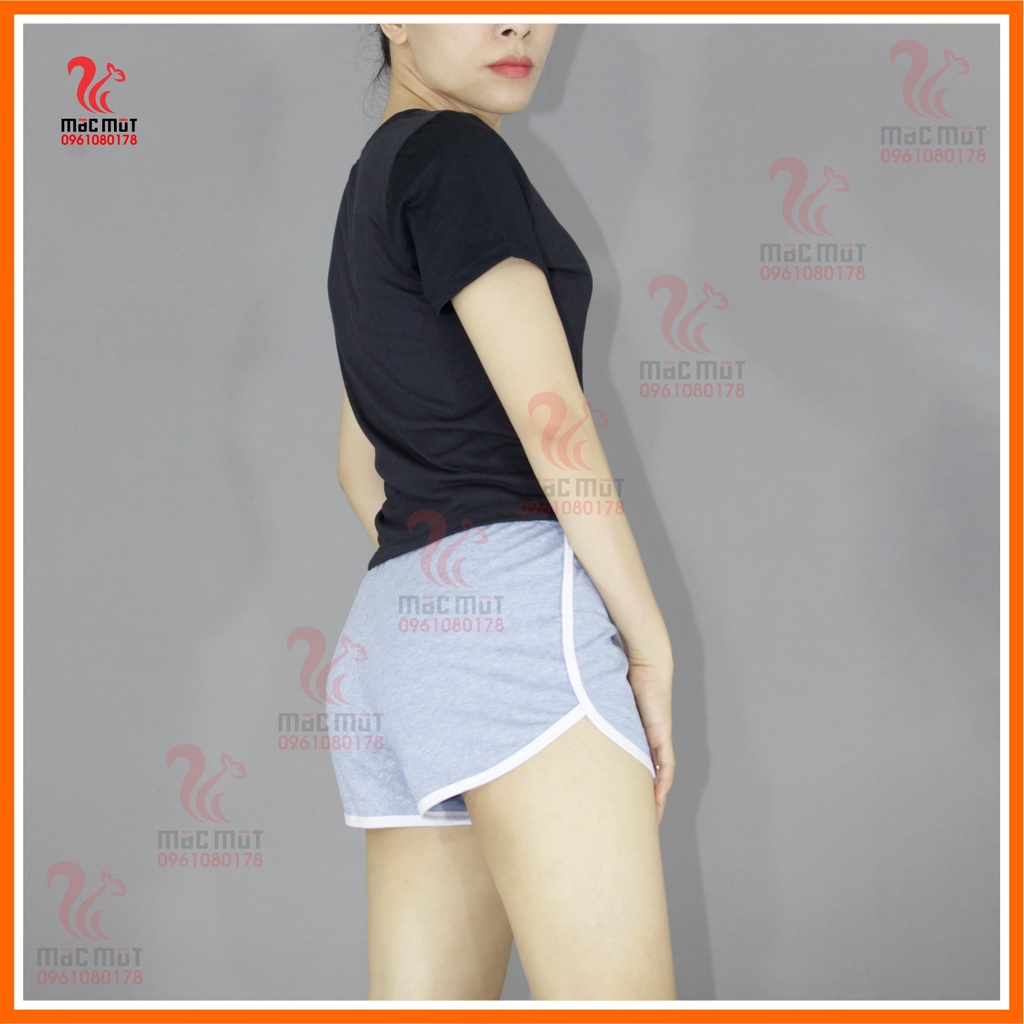 Q010 - Quần thời trang dễ thương phù hợp làm đồ mặc nhà, đồ đi ngủ, đồ tập thể thao. Quần thun ngắn cotton, Macmot