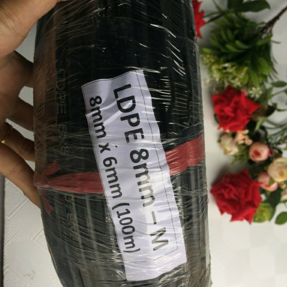 Giá sỉ Cuộn 100m Ống LDPE 6x8mm dùng trong hệ thống tưới tự động.