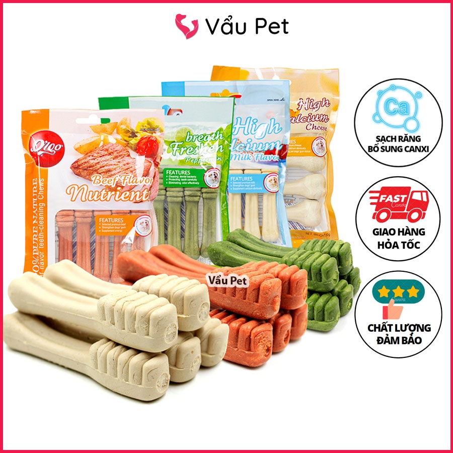 Xương gặm cho chó Orgo - Xương canxi cho chó gặm Sạch Răng,Thơm Miệng, Bổ Sung Canxi Vẩu Pet Shop