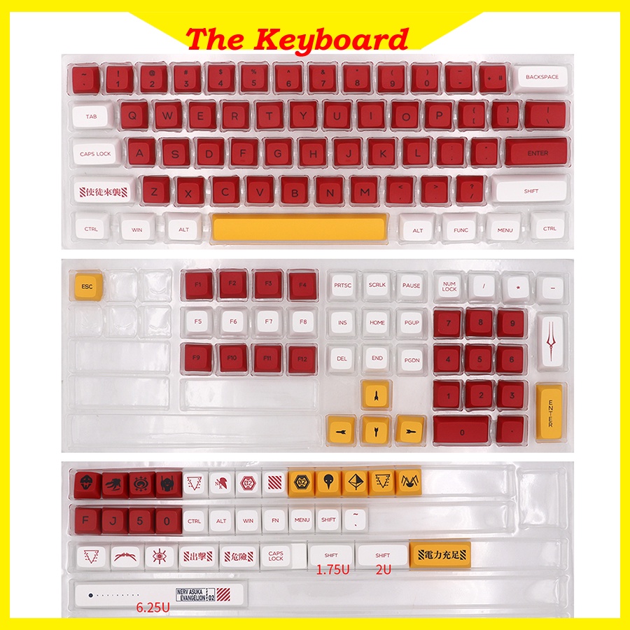Keycap EVA 02. Keycap Evangelion Asuka XDA profile nhựa PBT. Nút bàn phím nhựa pbt giá rẻ.