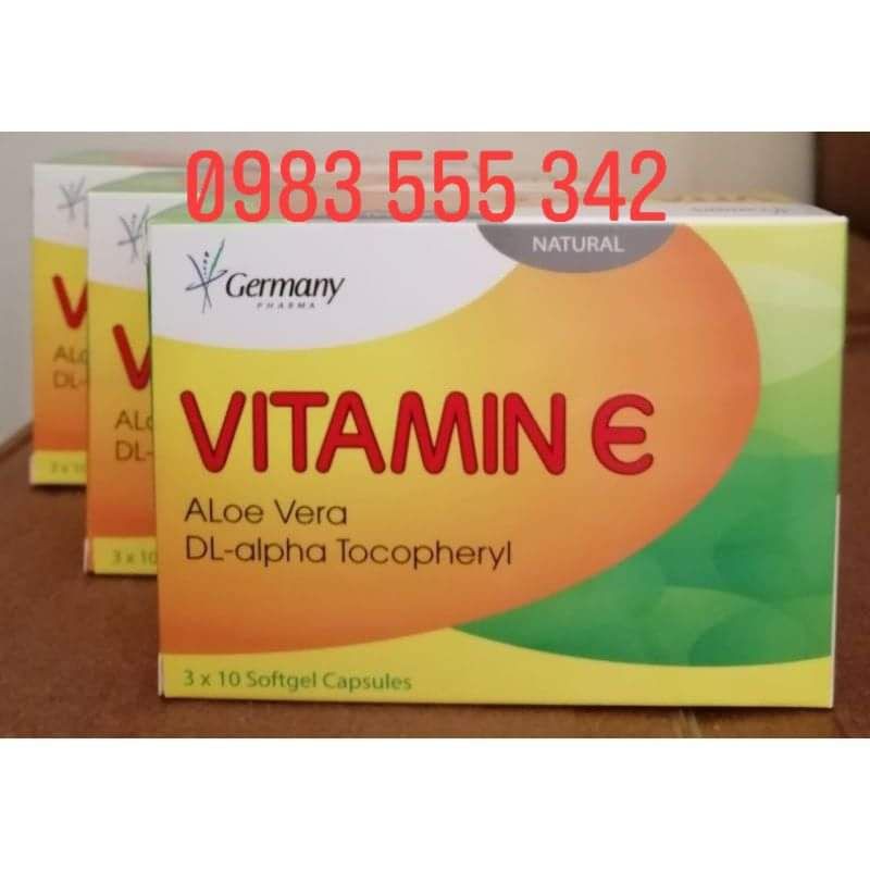 Vitamin E hộp 30 viên giúp da căng mịn sáng đẹp.