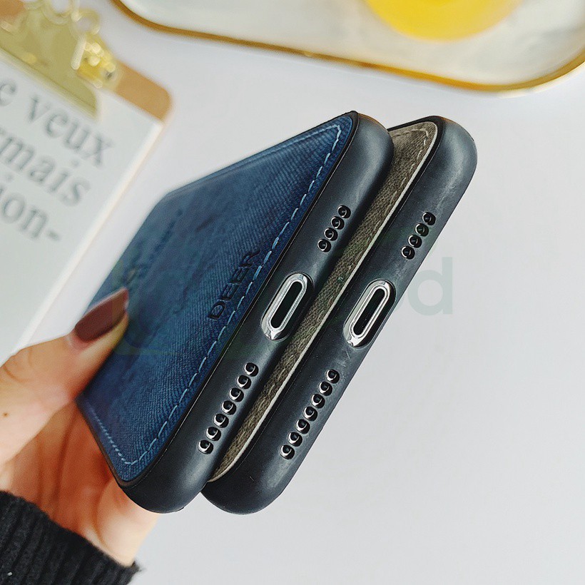 Samsung Galaxy S20 FE Ultra S8 S9 S10 Plus Note 8 9 Ốp điện thoại bọc vải mềm siêu mỏng hình đầu tuần lộc cổ điển cho