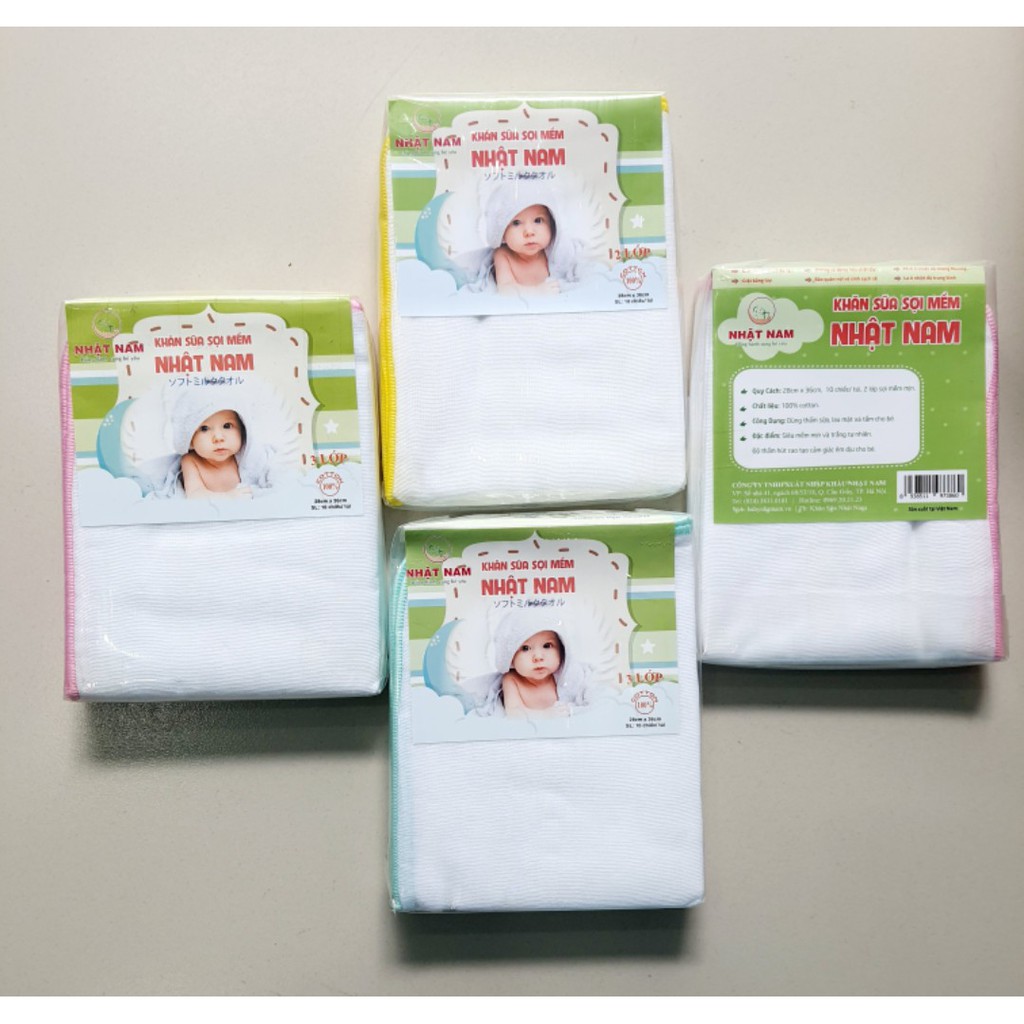 Set 10 Khăn Sữa Nhật Nam 2,3,4 Lớp Cotton Xô Siêu Mềm Cho Bé Sơ Sinh | Minizon Kids