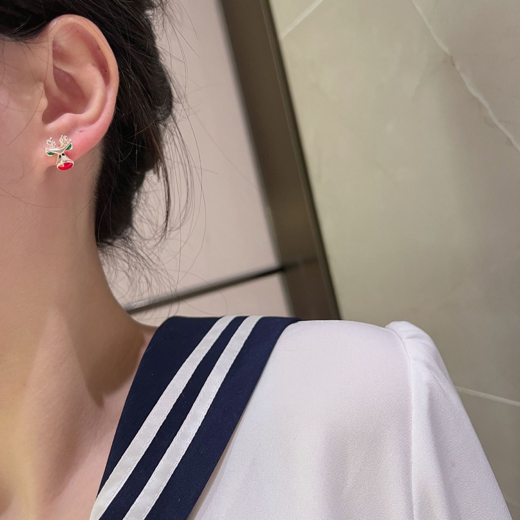 Bộ 6 Bông Tai Mini Hình Cây Thông Giáng Sinh Dễ Thương Dễ Phối Đồ