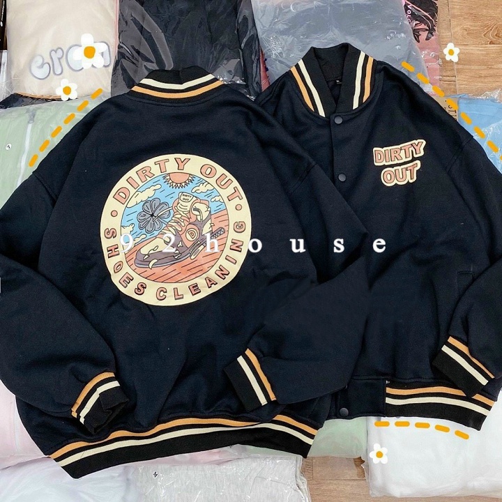 Áo khoác nỉ bomber unisex bóng chày thể thao cá tính