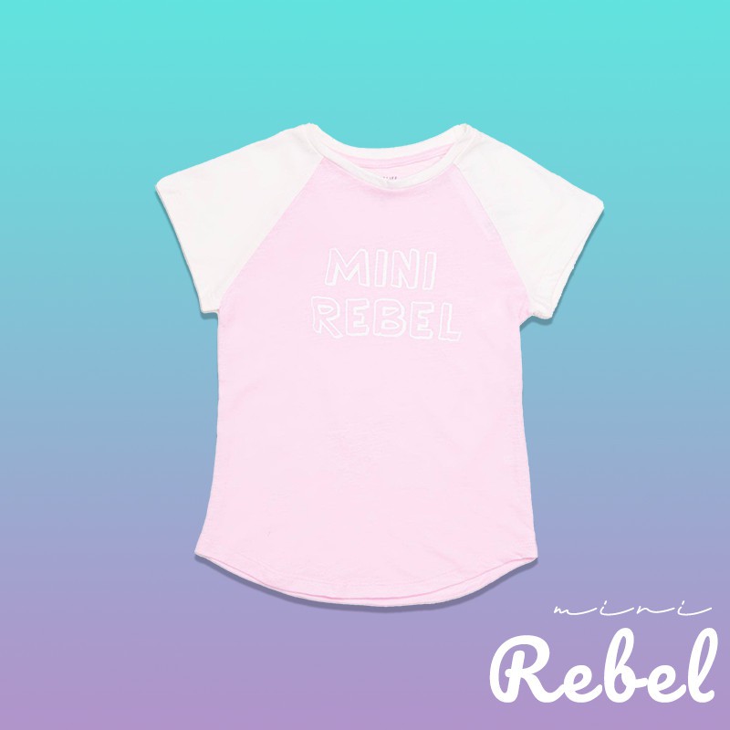 Áo thun bé gái TOKYOLIFE Mini Rebel cổ tròn phối tay trắng I4TSH506G