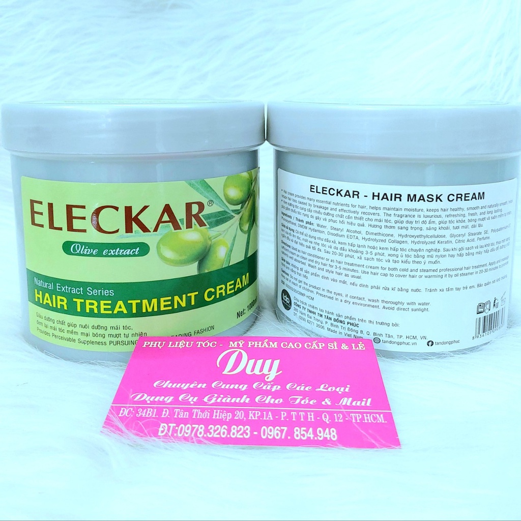 Hấp Dầu Kem xả Ủ Tóc Hoa Sen ELECKAR 1000ml - Ngăn Ngừa Và Phục Hồi Tóc Cho Tóc Mềm Mượt