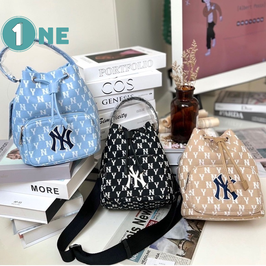 ( Chuẩn Hãng ) Túi Rút MLB NY Monogram Bucket Bag New York Yankees Full Tag Mac