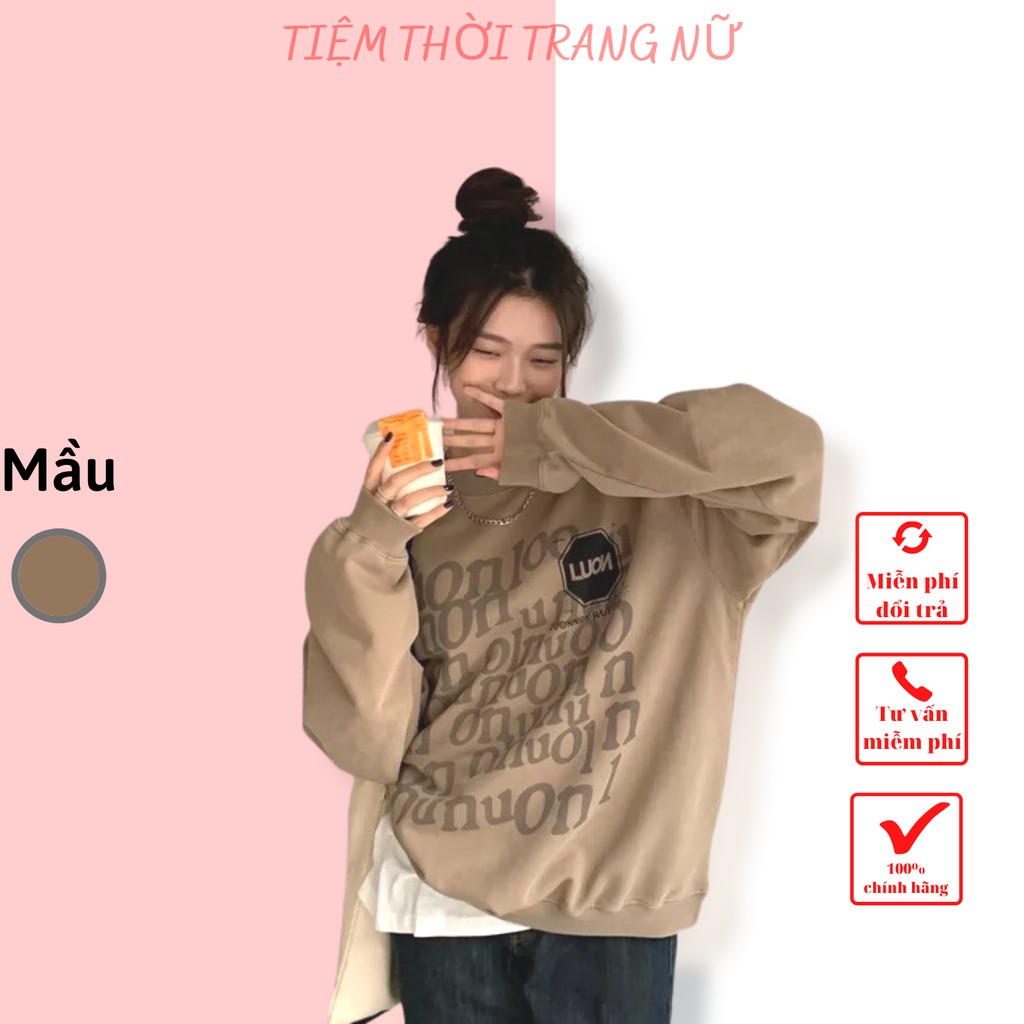 Áo sweater nỉ nữ hàng quốc form rộng đẹp giá rẻ cute ấm áp G078