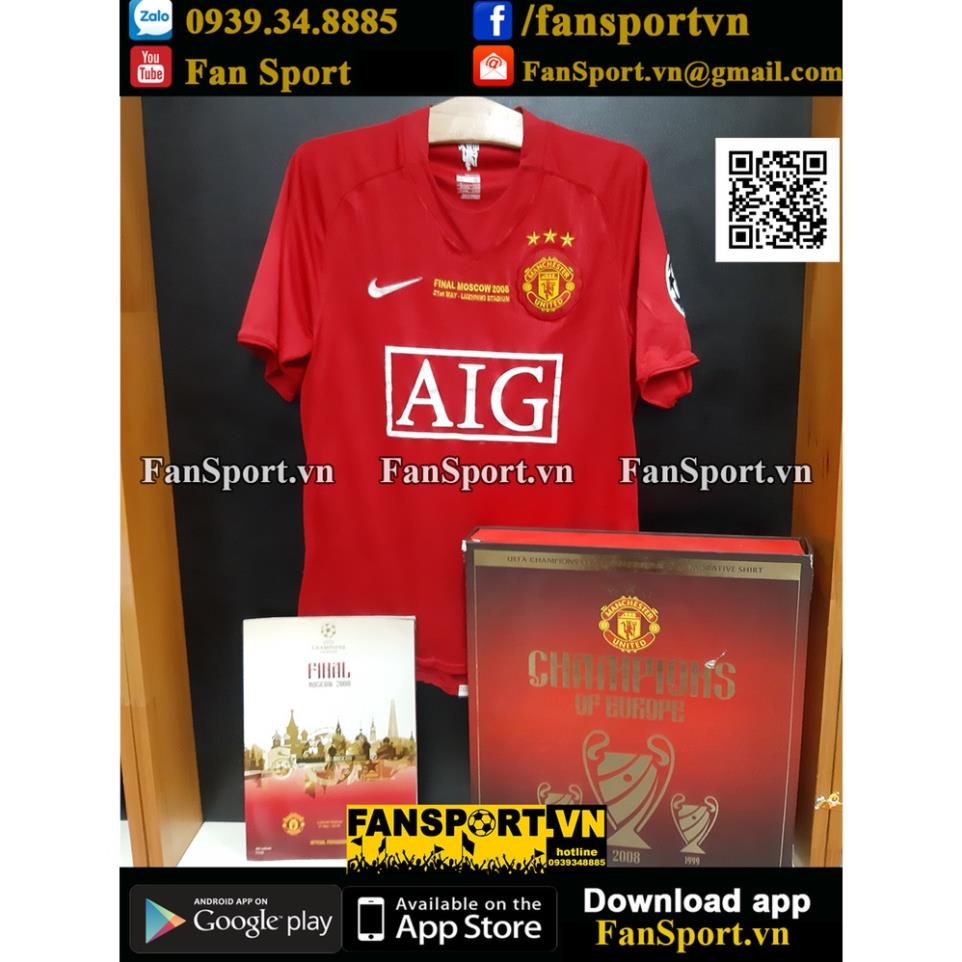 Hộp áo đấu kỉ niệm vô địch C1 2008 Manchester United Winner Champion League home shirt limited box bóng đá MU size S !