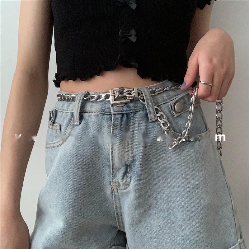 Thắt Lưng Dây Xích Bằng Kim Loại Phong Cách Âu Mỹ Đơn Giản Thời Trang Mùa Hè Cho Nam Và Nữ