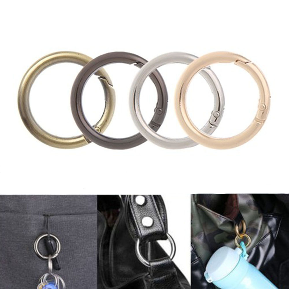 SWEETJOHN Round Spring Snap Opening Hook Buckle Purse Circle DIY Ring Connection Durable Keyring Hook/Multicolor