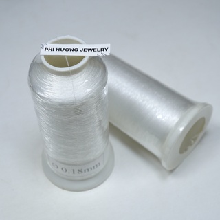 Cuộn chỉ cước 0.18mm (cuộn to 6000m) ko co giãn dùng may ren, kết hạt