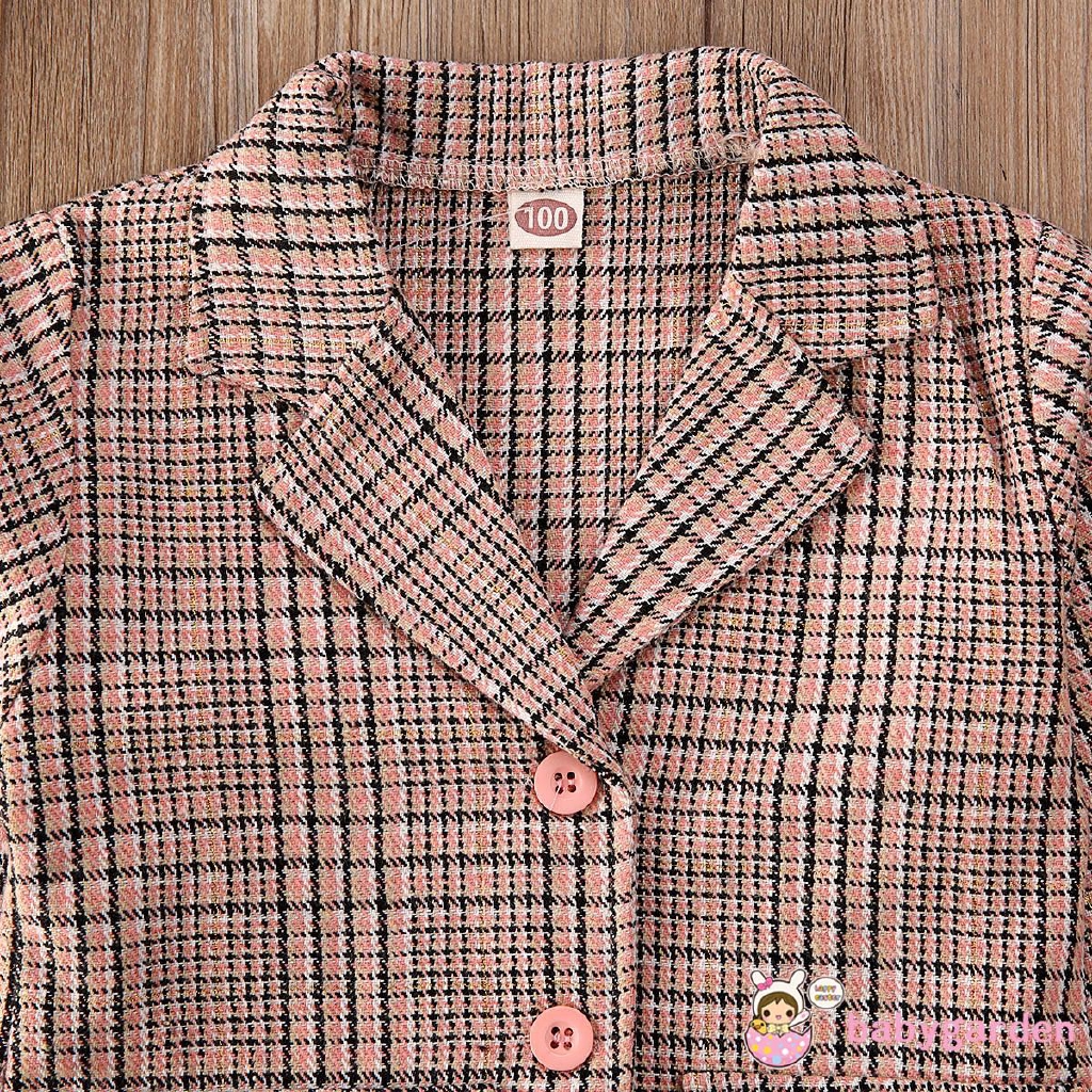 Set 2 món áo khoác tay dài viền bèo + chân váy xoè dễ thương cho bé gái