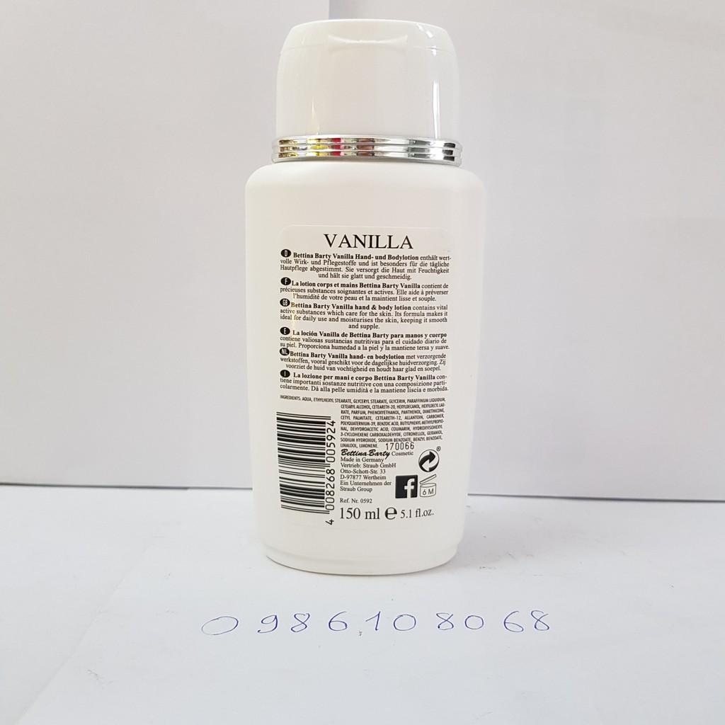 Sữa tắm hương nước hoa vanilla Đức