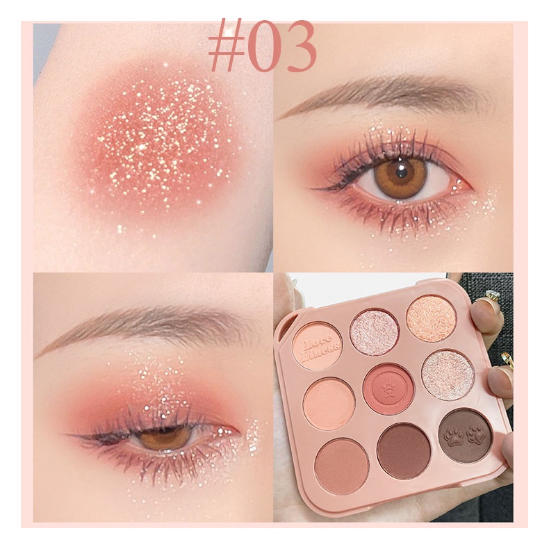 Bảng 9 màu mắt tông nude thú bông Mack Andy MK326