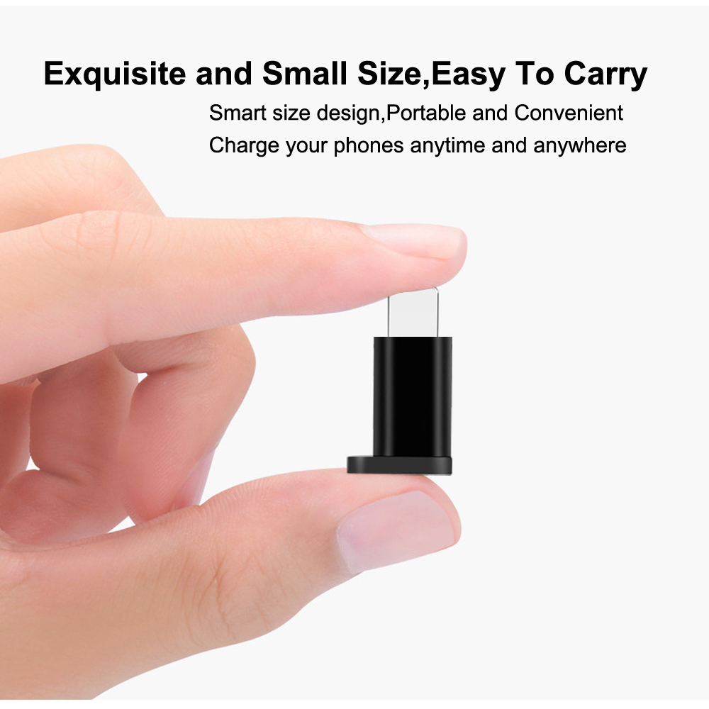 Đầu chuyển đổi cổng Micro USon bóng sang Lightning kèm móc khóa dành cho Iphonex Xs Xr 6 7plus