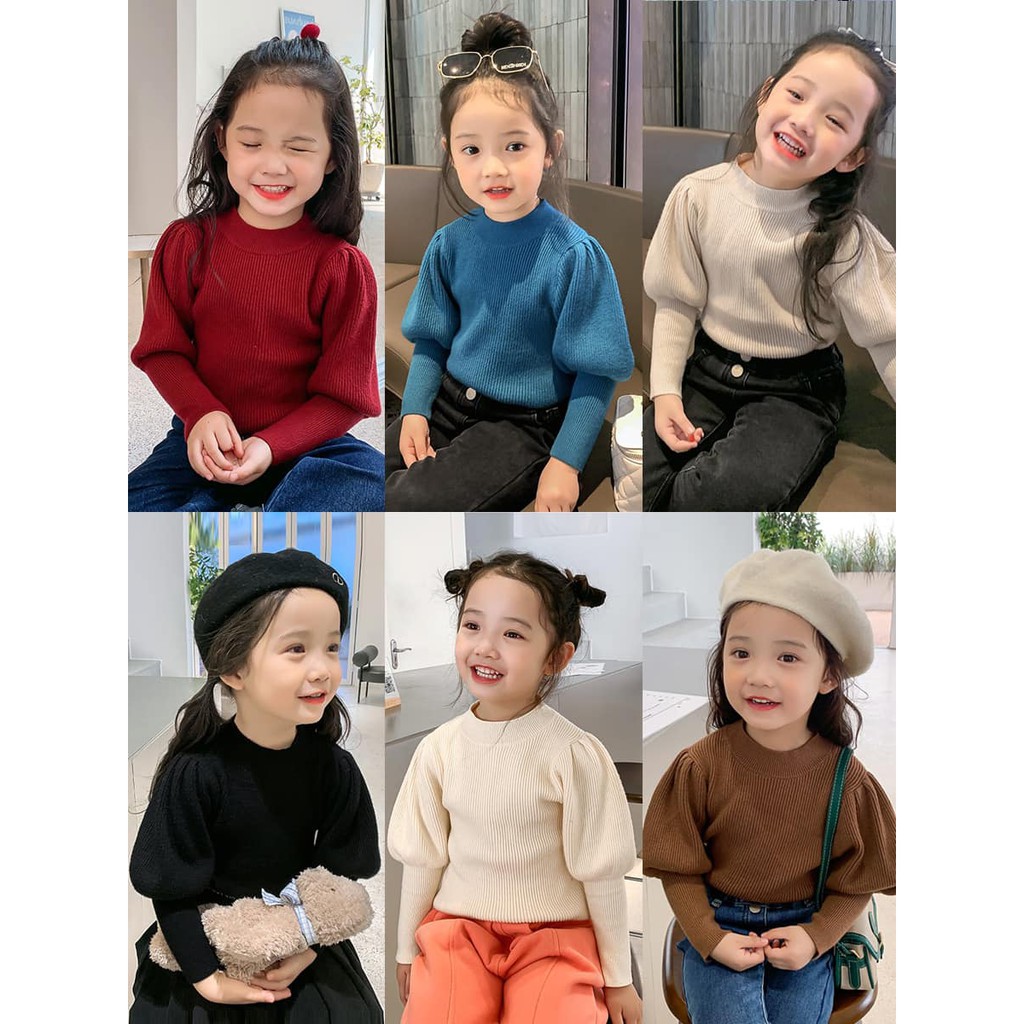 TRẢ ORDER - ÁO LEN TAY BỒNG CHO BÉ GÁI