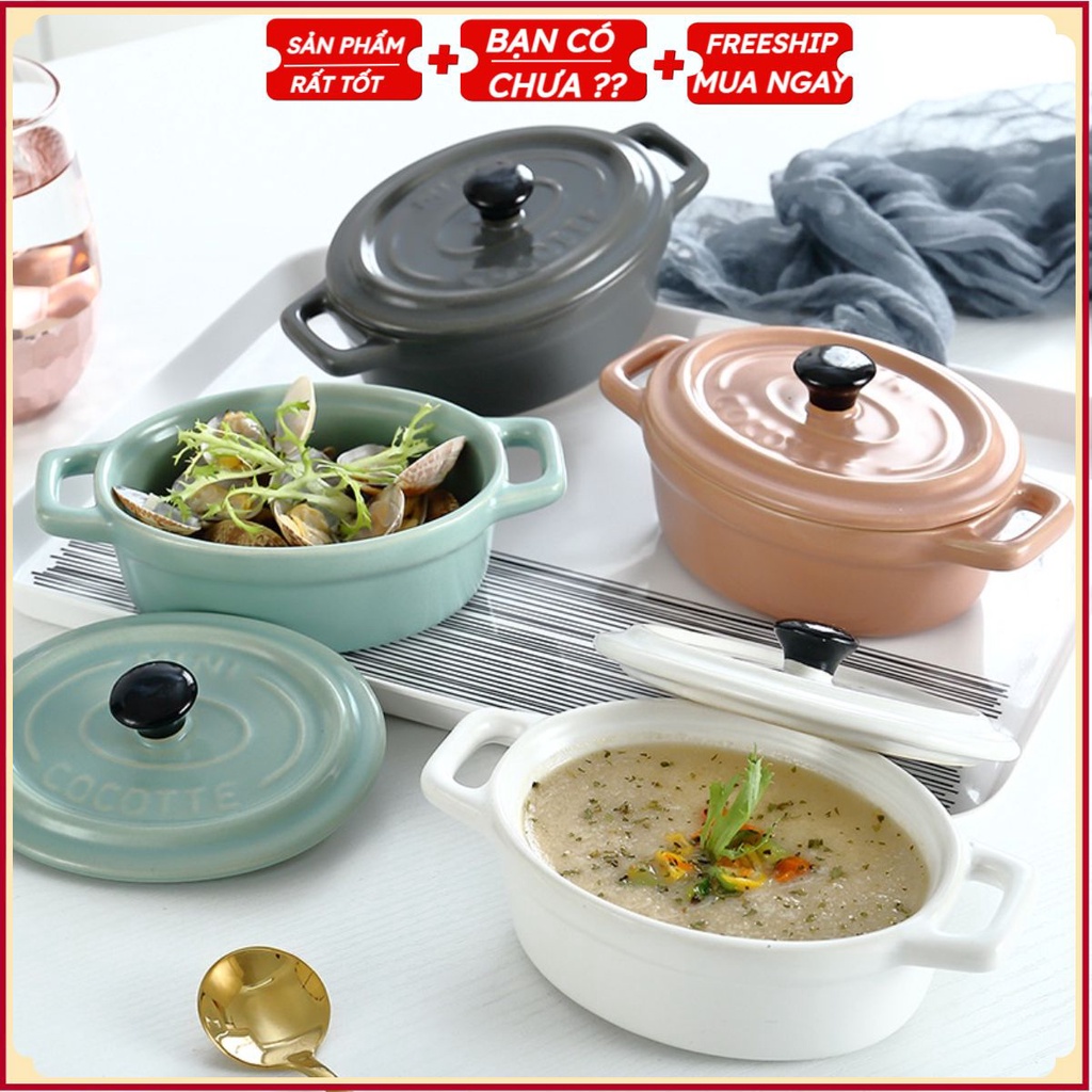 PVN35890 Nồi sứ mini dùng cho lò nướng, hấp yến hoặc ăn dặm cho bé T2