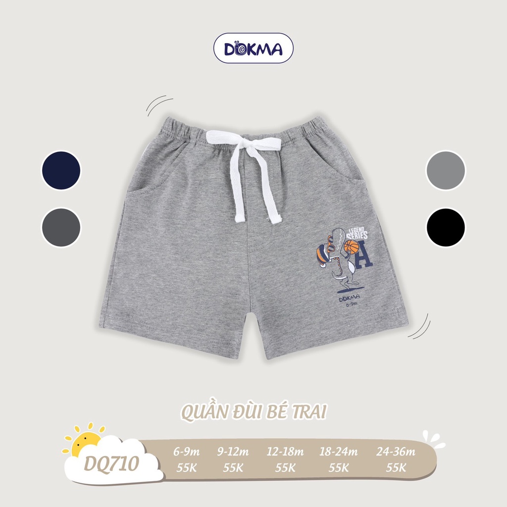 Quần short đùi cotton cho bé trai dokma mùa hè size 6-36M sale  DQ710