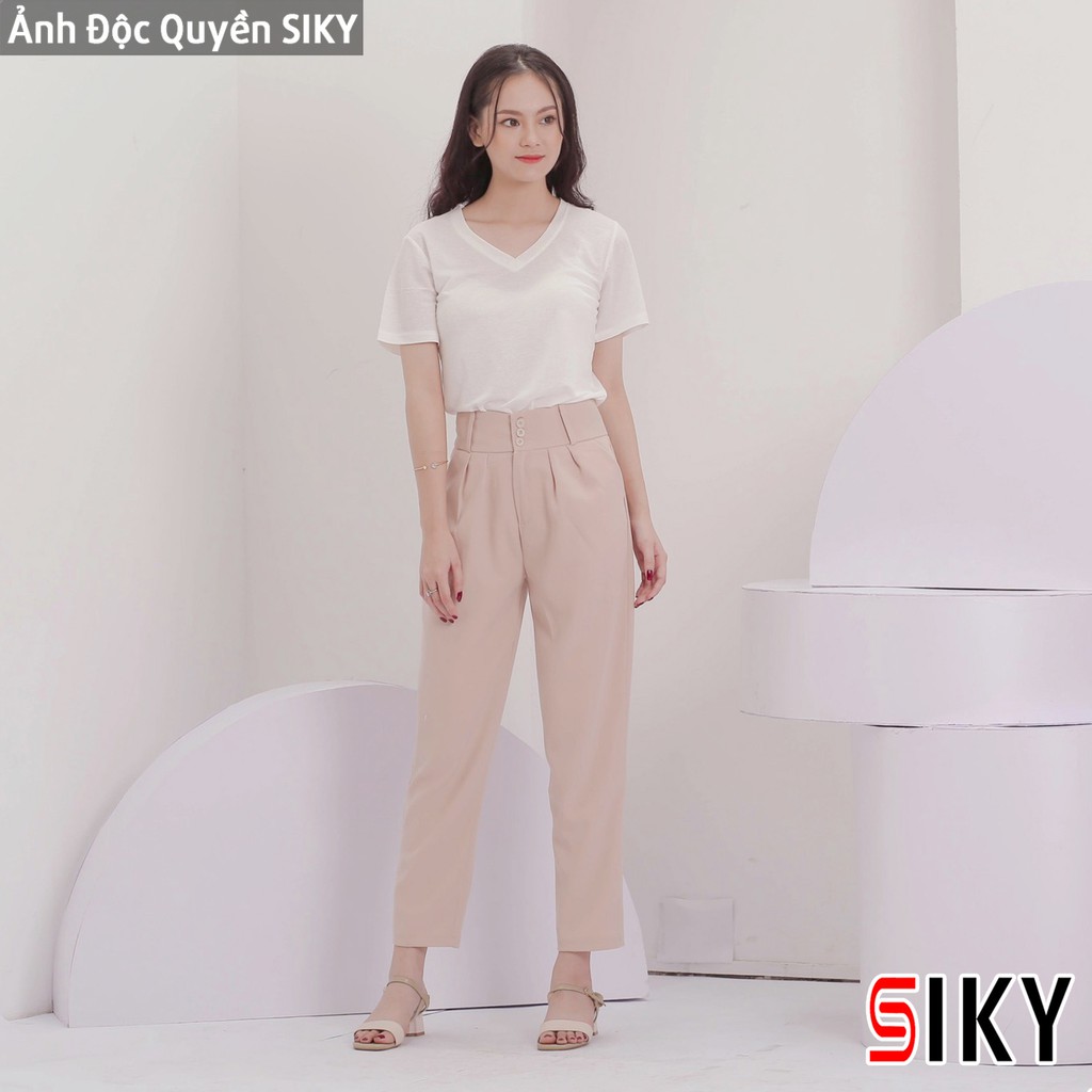 Quần baggy nữ công sở cạp cao 3 khuy - Sliky | BigBuy360 - bigbuy360.vn