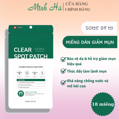 Miếng dán mụn Some By Mi Clear Spot Patch 18 miếng giảm mụn sau 8 giờ