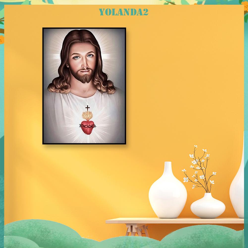 Tranh Đính Đá Kim Cương Tròn 5d Toàn Bộ Hình Chúa Jesus