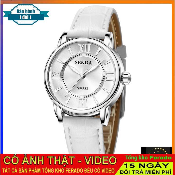 [ xả kho ]  ĐỒNG HỒ NAM SENDA 8195 MẶT TRÒN,DÂY DA CHÍNH HÃNG