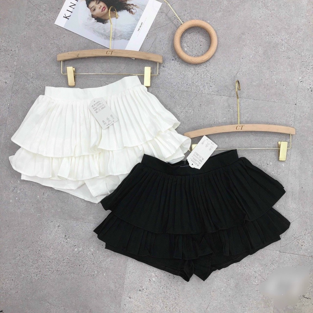 Chân váy xếp ly 2 Tầng có quần trong có 3 size