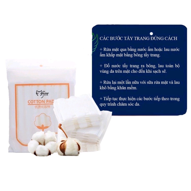 Bông tẩy trang 222 miếng 3 lớp Cotton