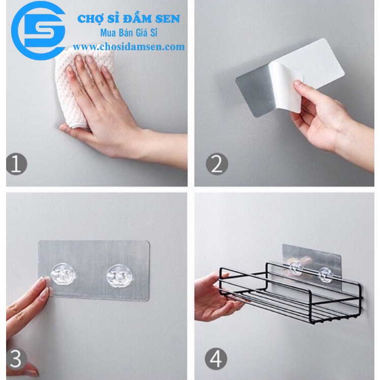 Kệ Thép không gỉ đa năng chữ nhật dán tường, kệ nhà tắm, nhà bếp tiện dụng.  G355-KesatNT-HCN