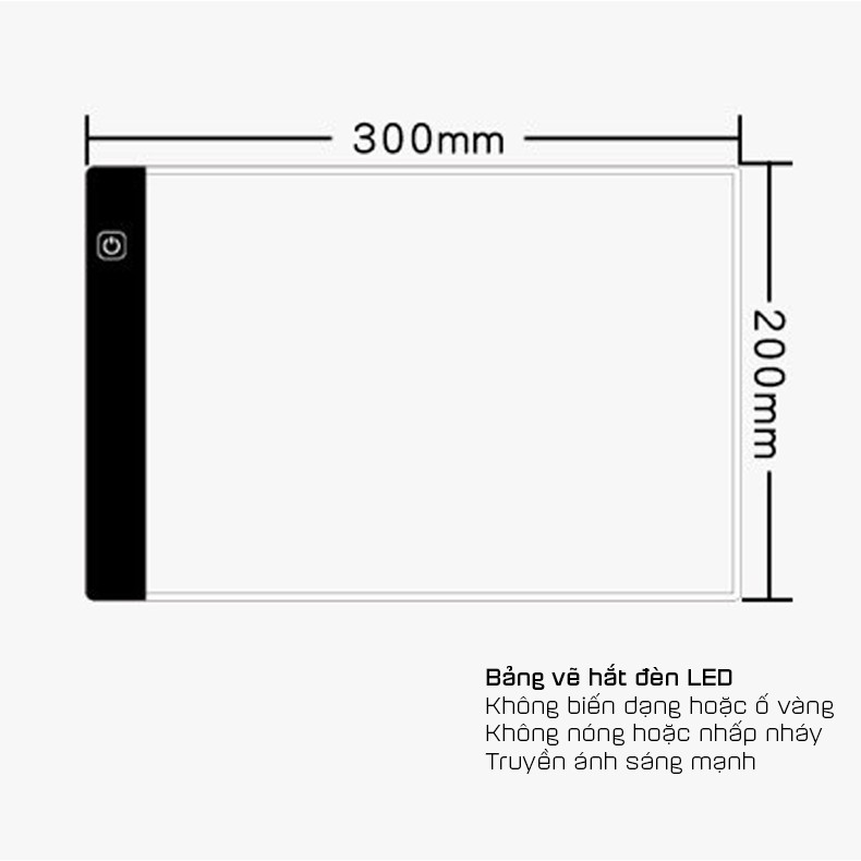 Bảng Vẽ Đèn LED Hắt Sáng 3 Cấp Độ Khổ A3 A4 A5 Cao Cấp.