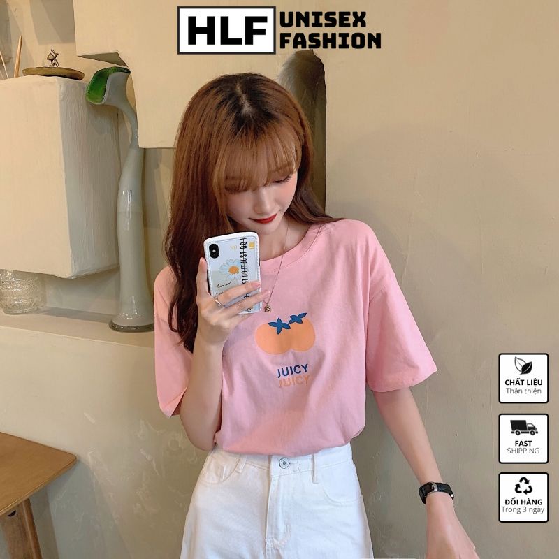 Áo thun tay lỡ form rộng Unisex 2 quả cam UICY, áo phông form rộng tay lỡ HLFashion