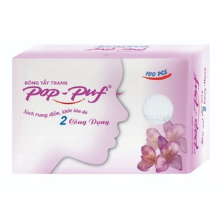 Bông tẩy trang Pop-puf 2 công dụng 100 miếng