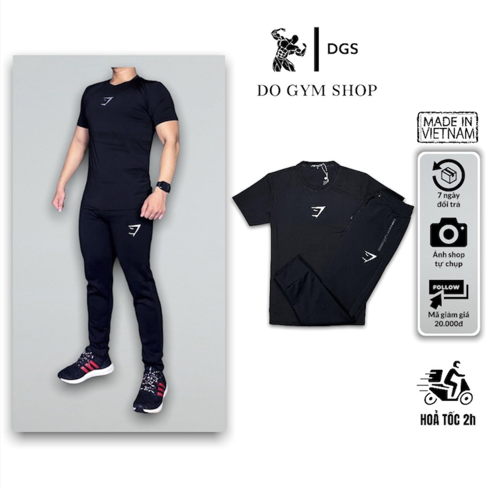 Bộ đồ thun thể thao nam DO GYM SHOP set thun nam tập gym đẹp