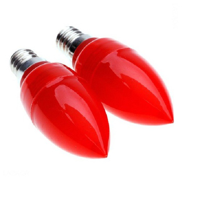 COMBO 2 BÓNG TRÁI ỚT LED E12,ĐUÔI ĐÈN E12 DÙNG ĐÈN THỜ